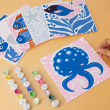 Load image into Gallery viewer, Mini Paint by Numbers Set 7.9"x7.9" (6 pieces) - Deep Blue Wonders