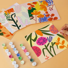 Load image into Gallery viewer, Mini Paint by Numbers Set 7.9"x7.9" (6 pieces) - Abstract Garden