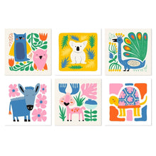 Load image into Gallery viewer, Mini Paint by Numbers Set 7.9"x7.9" (6 pieces) - Painted Wildlife 1 Figured'Art