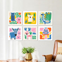 Load image into Gallery viewer, Mini Paint by Numbers Set 7.9"x7.9" (6 pieces) - Painted Wildlife 1