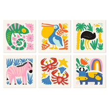 Load image into Gallery viewer, Mini Paint by Numbers Set 7.9"x7.9" (6 pieces) - Painted Wildlife 2 Figured'Art