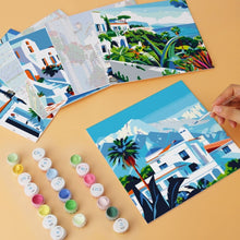 Load image into Gallery viewer, Mini Paint by Numbers Set 7.9"x7.9" (6 pieces) - Mediterranean Brushstrokes
