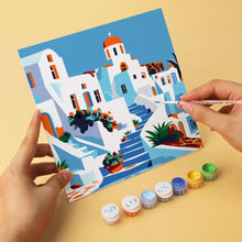 Load image into Gallery viewer, Mini Paint by Numbers Set 7.9"x7.9" (6 pieces) - Mediterranean Brushstrokes