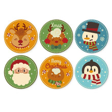 Load image into Gallery viewer, Mini Paint by Numbers Set - Discs Ø7.9" (6 pieces) - Colorful Christmas Cast Figured'Art