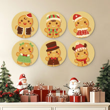 Load image into Gallery viewer, Mini Paint by Numbers Set - Discs Ø7.9" (6 pieces) - Gingerbread Friends 1