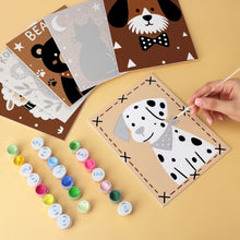 Load image into Gallery viewer, Mini Paint by Numbers Set 5.9"x7.9" (6 pieces) - Cozy Critters