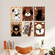 Load image into Gallery viewer, Mini Paint by Numbers Set 5.9"x7.9" (6 pieces) - Cozy Critters