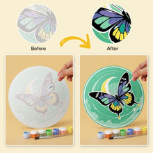 Load image into Gallery viewer, Mini Paint by Numbers Set - Discs Ø7.9" (6 pieces) - Emerald Wings