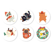 Load image into Gallery viewer, Mini Paint by Numbers Set - Discs Ø7.9" (6 pieces) - Festive Critter Figured'Art
