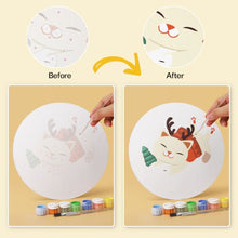 Load image into Gallery viewer, Mini Paint by Numbers Set - Discs Ø7.9" (6 pieces) - Festive Critter