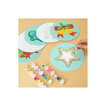 Load image into Gallery viewer, Mini Paint by Numbers Set - Discs Ø7.9" (6 pieces) - Mint Christmas Icons