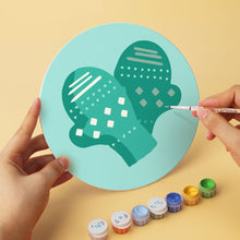 Load image into Gallery viewer, Mini Paint by Numbers Set - Discs Ø7.9" (6 pieces) - Mint Christmas Icons