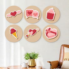 Load image into Gallery viewer, Mini Paint by Numbers Set - Discs Ø7.9" (6 pieces) - Love Icons