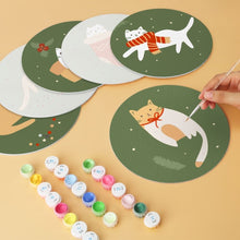 Load image into Gallery viewer, Mini Paint by Numbers Set - Discs Ø7.9" (6 pieces) - Cat's Christmas Corner