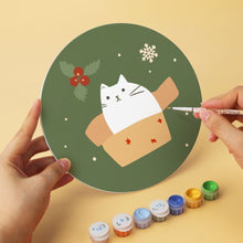 Load image into Gallery viewer, Mini Paint by Numbers Set - Discs Ø7.9" (6 pieces) - Cat's Christmas Corner