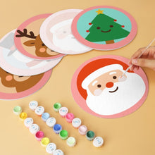 Load image into Gallery viewer, Mini Paint by Numbers Set - Discs Ø7.9" (6 pieces) - Christmas in Blush
