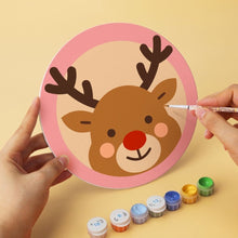 Load image into Gallery viewer, Mini Paint by Numbers Set - Discs Ø7.9" (6 pieces) - Christmas in Blush