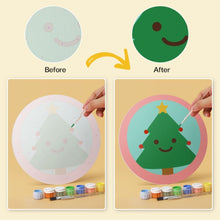 Load image into Gallery viewer, Mini Paint by Numbers Set - Discs Ø7.9" (6 pieces) - Christmas in Blush