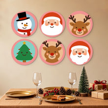 Load image into Gallery viewer, Mini Paint by Numbers Set - Discs Ø7.9" (6 pieces) - Christmas in Blush