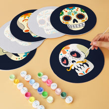 Load image into Gallery viewer, Mini Paint by Numbers Set - Discs Ø7.9" (6 pieces) - Día de los Muertos
