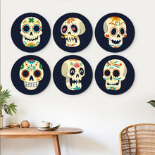 Load image into Gallery viewer, Mini Paint by Numbers Set - Discs Ø7.9" (6 pieces) - Día de los Muertos