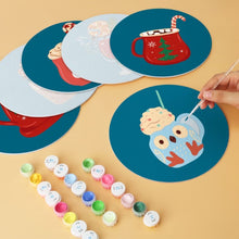 Load image into Gallery viewer, Mini Paint by Numbers Set - Discs Ø7.9" (6 pieces) - Winter Warm Drinks