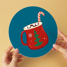 Load image into Gallery viewer, Mini Paint by Numbers Set - Discs Ø7.9" (6 pieces) - Winter Warm Drinks