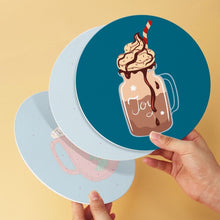 Load image into Gallery viewer, Mini Paint by Numbers Set - Discs Ø7.9" (6 pieces) - Winter Warm Drinks