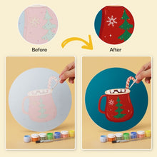 Load image into Gallery viewer, Mini Paint by Numbers Set - Discs Ø7.9" (6 pieces) - Winter Warm Drinks