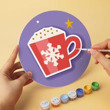 Load image into Gallery viewer, Mini Paint by Numbers Set - Discs Ø7.9" (6 pieces) - Purple Christmas Set