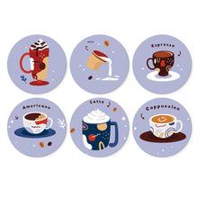 Load image into Gallery viewer, Mini Paint by Numbers Set - Discs Ø7.9" (6 pieces) - Lavender Coffee Christmas Figured'Art