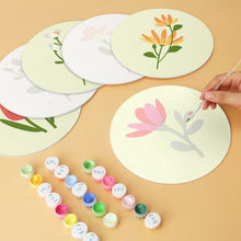 Load image into Gallery viewer, Mini Paint by Numbers Set - Discs Ø7.9" (6 pieces) - Gentle Petal