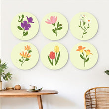 Load image into Gallery viewer, Mini Paint by Numbers Set - Discs Ø7.9" (6 pieces) - Gentle Petal