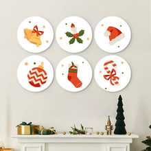 Load image into Gallery viewer, Mini Paint by Numbers Set - Discs Ø7.9" (6 pieces) - Scarlet Christmas