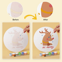 Load image into Gallery viewer, Mini Paint by Numbers Set - Discs Ø7.9" (6 pieces) - Cozy Winter Mode