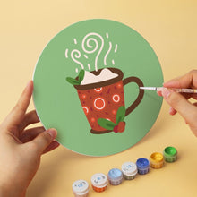 Load image into Gallery viewer, Mini Paint by Numbers Set - Discs Ø7.9" (6 pieces) - Green Christmas Icons