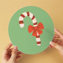 Load image into Gallery viewer, Mini Paint by Numbers Set - Discs Ø7.9" (6 pieces) - Green Christmas Icons