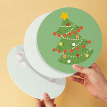 Load image into Gallery viewer, Mini Paint by Numbers Set - Discs Ø7.9" (6 pieces) - Green Christmas Icons