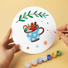 Load image into Gallery viewer, Mini Paint by Numbers Set - Discs Ø7.9" (6 pieces) - Christmas Charm