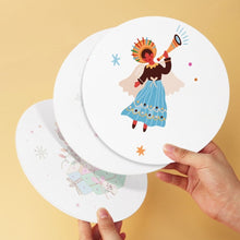 Load image into Gallery viewer, Mini Paint by Numbers Set - Discs Ø7.9" (6 pieces) - Christmas Charm