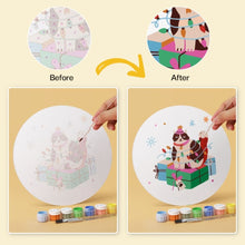 Load image into Gallery viewer, Mini Paint by Numbers Set - Discs Ø7.9" (6 pieces) - Christmas Charm