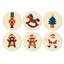 Load image into Gallery viewer, Mini Paint by Numbers Set - Discs Ø7.9" (6 pieces) - Vintage Christmas Toy Figured'Art