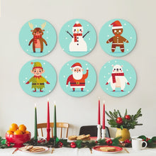 Load image into Gallery viewer, Mini Paint by Numbers Set - Discs Ø7.9" (6 pieces) - Turquoise Holiday Set 2