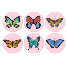 Load image into Gallery viewer, Mini Paint by Numbers Set - Discs Ø7.9" (6 pieces) - Butterflies Figured'Art