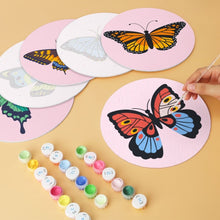 Load image into Gallery viewer, Mini Paint by Numbers Set - Discs Ø7.9" (6 pieces) - Butterflies