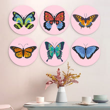 Load image into Gallery viewer, Mini Paint by Numbers Set - Discs Ø7.9" (6 pieces) - Butterflies