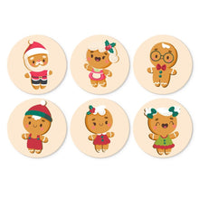 Load image into Gallery viewer, Mini Paint by Numbers Set - Discs Ø7.9" (6 pieces) - Gingerbread Friends 2 Figured'Art