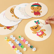 Load image into Gallery viewer, Mini Paint by Numbers Set - Discs Ø7.9" (6 pieces) - Gingerbread Friends 2