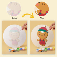Load image into Gallery viewer, Mini Paint by Numbers Set - Discs Ø7.9" (6 pieces) - Gingerbread Friends 2