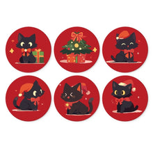 Load image into Gallery viewer, Mini Paint by Numbers Set - Discs Ø7.9" (6 pieces) - Mistletoe and Paws Figured'Art